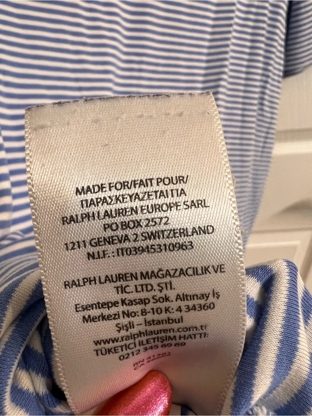 Polo by Ralph Lauren Blue & White Striped Cotton Polo Shirt